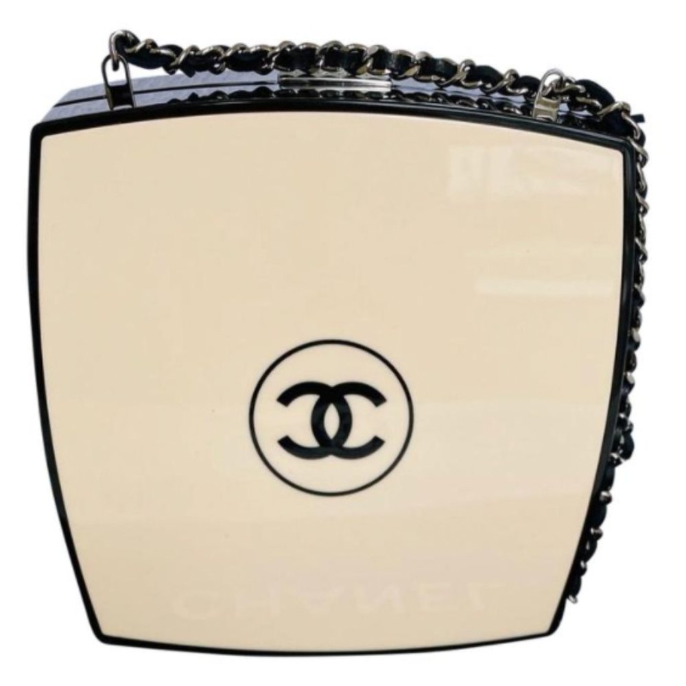 Chanel Clutch Compact Clutch Light Beige and Blackr Cross Body Bag